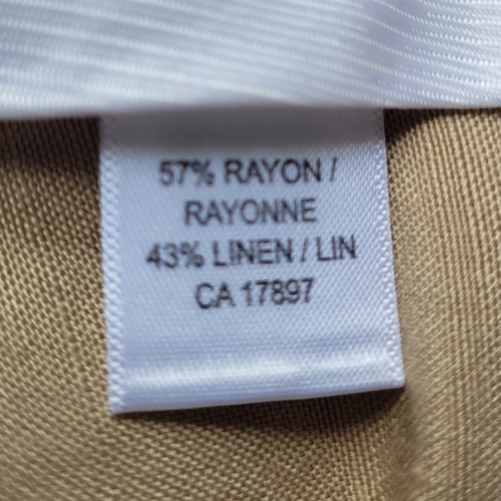 Linen Rayon Banana Republic Wide Leg Pants Beige Classic - Picture 3 of 8